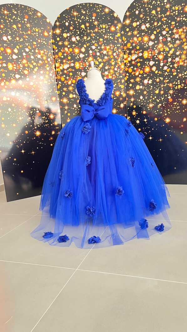 Royal Blue Girls Prom Party Dress, Puffy Birthday Dress, Girls ...