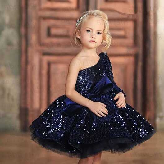 Royal Blue Kids Elegant Flower Girl Dress Princes | Birthday girl ...