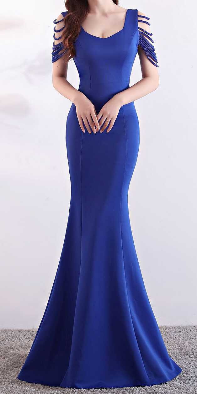 Royal Blue Long Tight Evening Dress