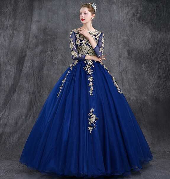 Royal Blue/Red Princess Quinceanera Dress 2021 O-Neck ...