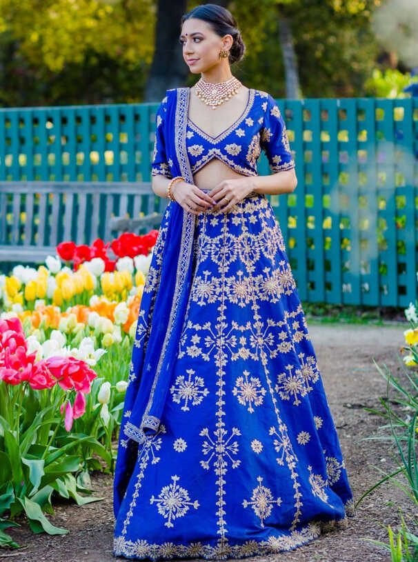 Royal Blue Wedding Lehenga Choli - Indian Bridal Wear | BAnu – B ...