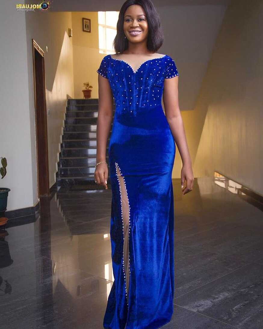 Royal blue Reception dresses