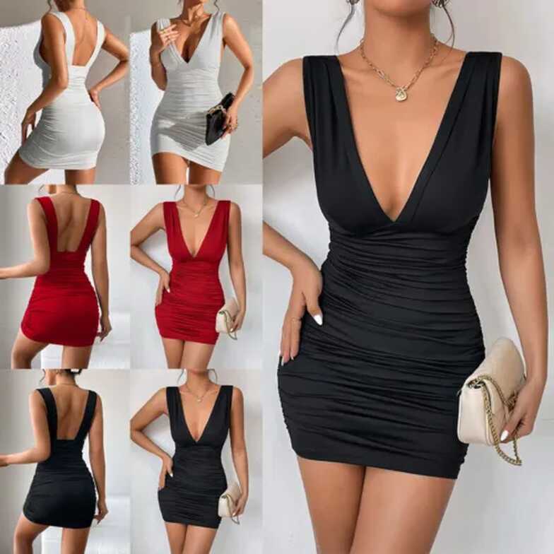 Ruched Backless Cocktail Party Sundress - Women&#39;s India | Ubuy