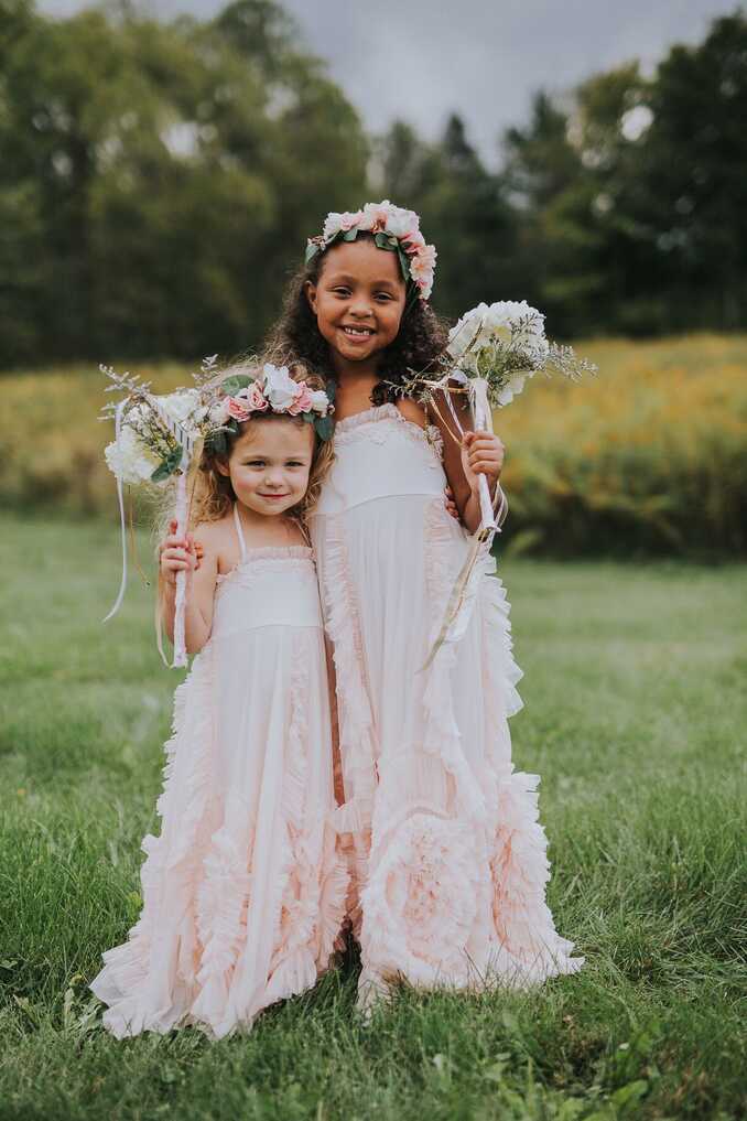 Ruffled Light Pink Flower Girl Dresses