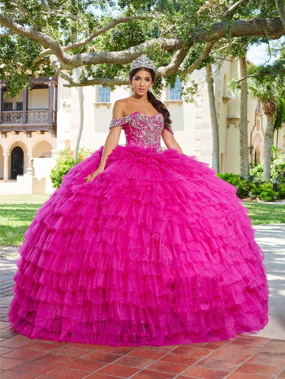 Ruffled Off Shoulder Quinceanera Dress by House of Wu 26081 – ABC ...