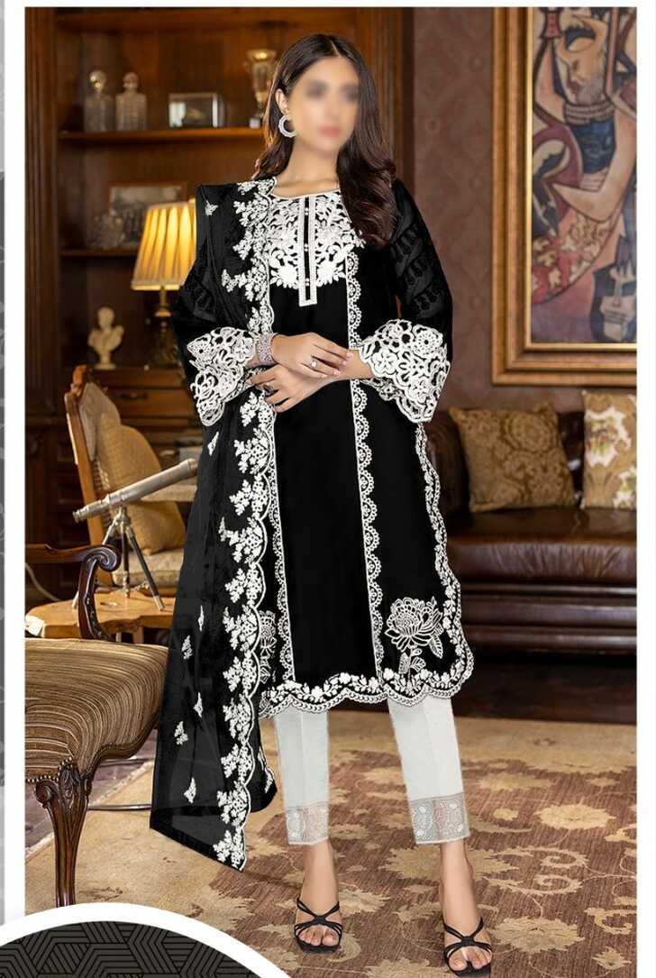 SAFA FASHION FAB 1037 BLACK PAKISTANI KURTI ONLINE