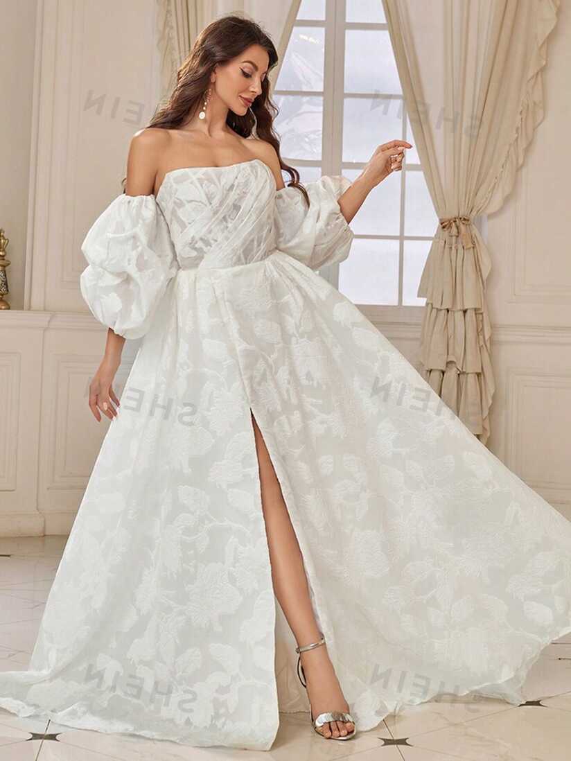 SHEIN Belle Cut Flower Material, Oversized Wedding Dress | SHEIN USA