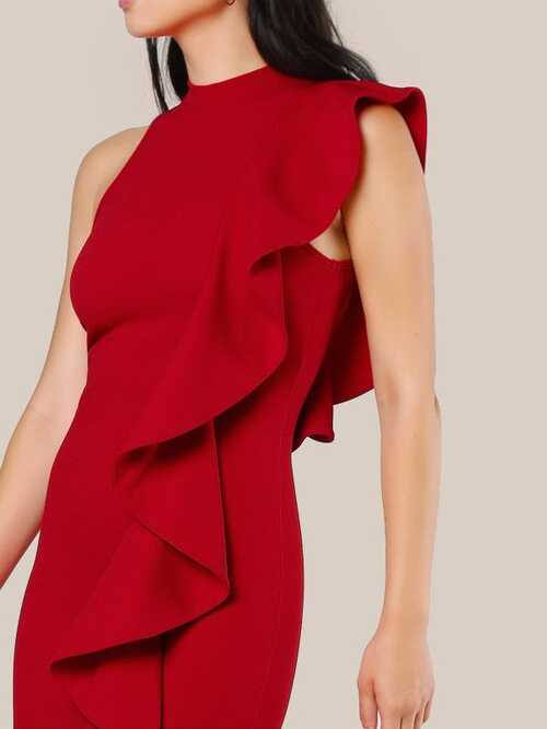 SHEIN One Sided Exaggerated Frill Dress