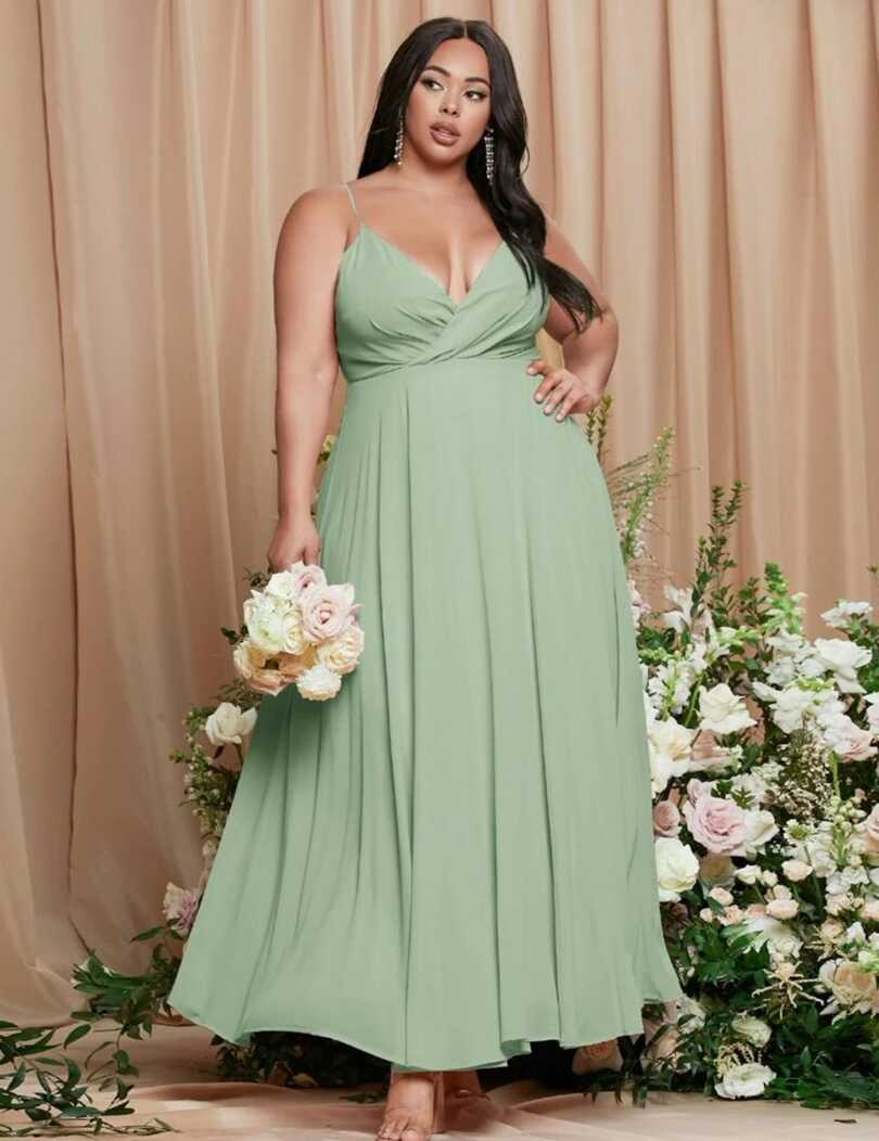 SHEIN Plus Size 20 Prom Green Floor Length Maxi on Queenly