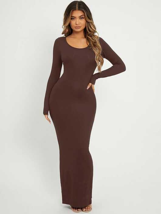 SHEIN SXY Solid Maxi Bodycon Dress | SHEIN EUR