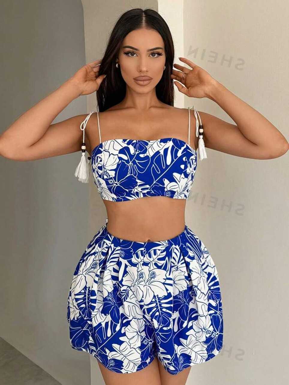 SHEIN SXY Two Pieces Outfits Summer Two Pieces Skirt Set Spaghetti ...