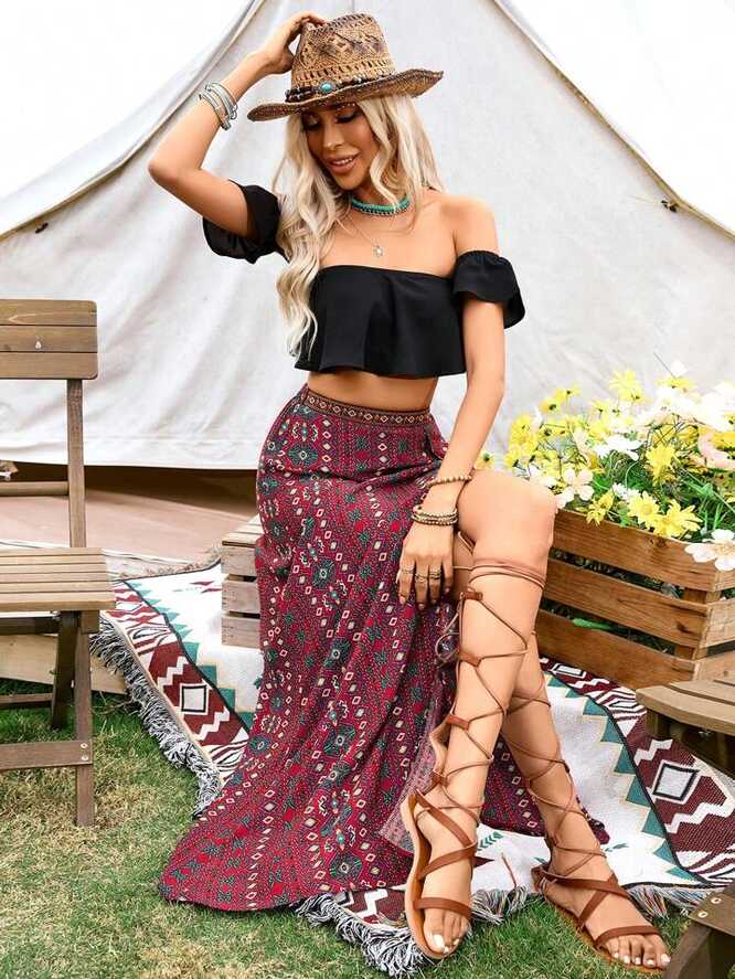 SHEIN VCAY Summer Country Festival Outfits, Women Two-Piece ...