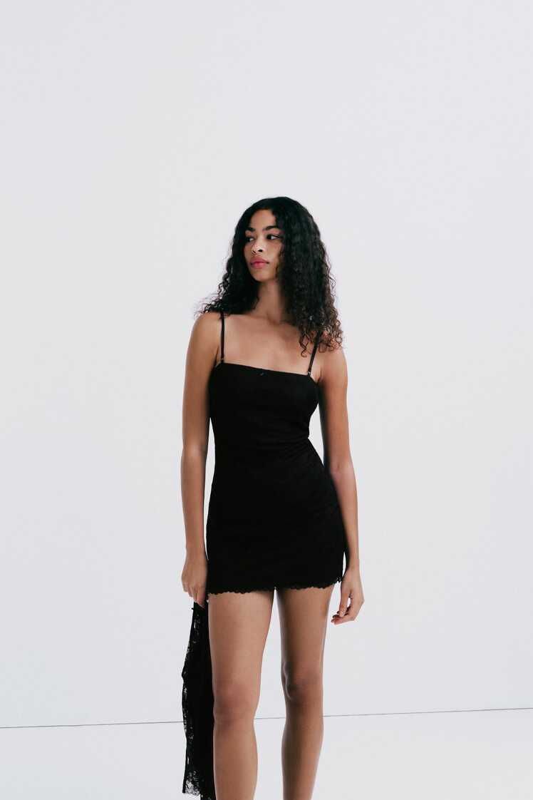 SHORT LACE DRESS - Black | ZARA Turkey