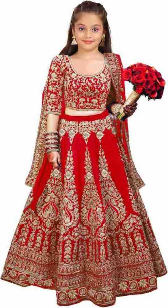 SHRESVA Girls Lehenga Choli Ethnic Wear Embroidered Lehenga, Choli ...