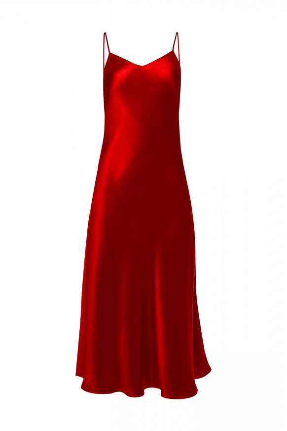 SILK MAXI DRESS IN RED - Lovli Silk