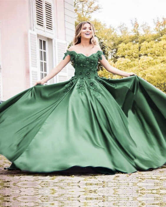 Sage Green Prom Dresses Princess Off Shoulder – Lisposa