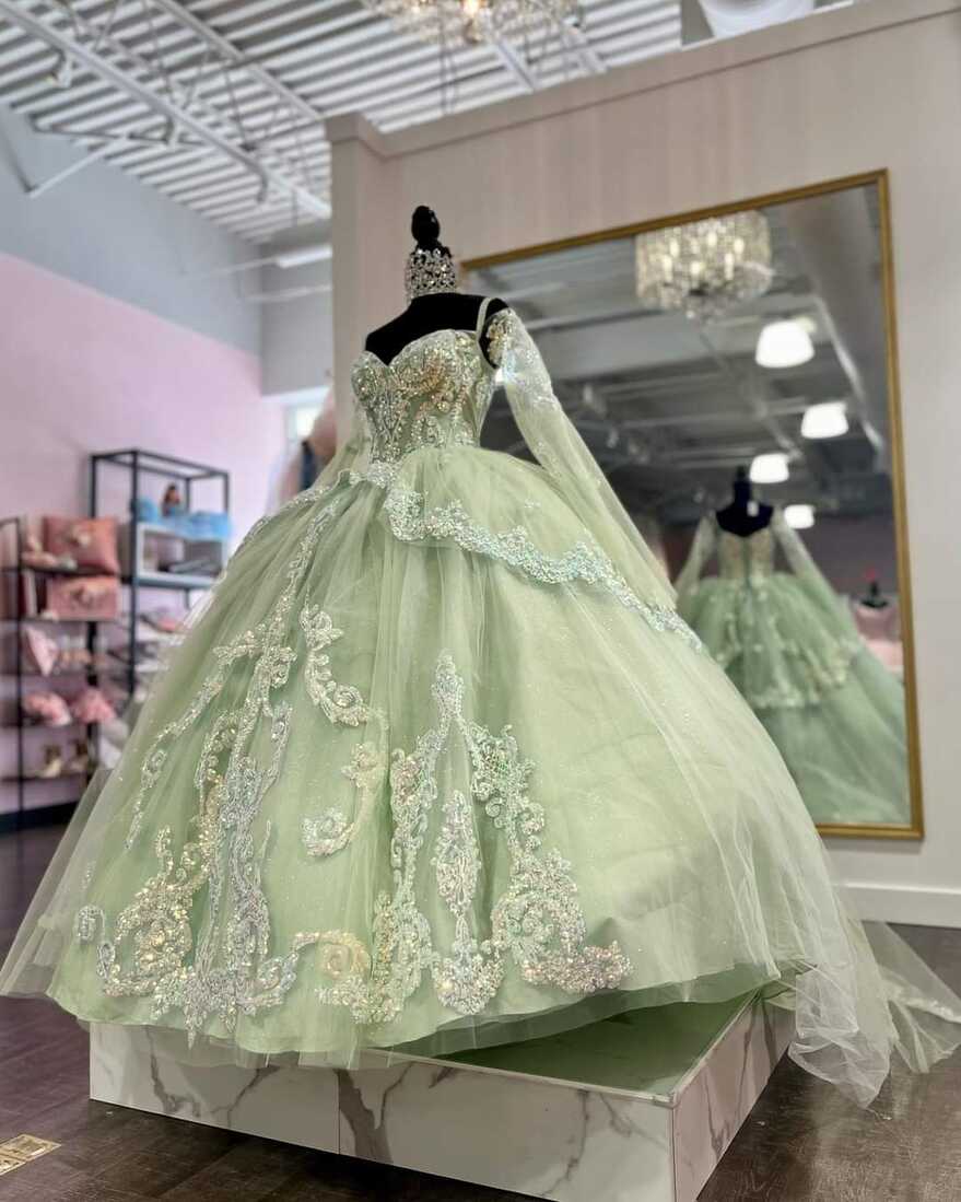 Sage Green Tulle Ball Gown,Sweet 16 Dress,Princess Dress Y2251 ...