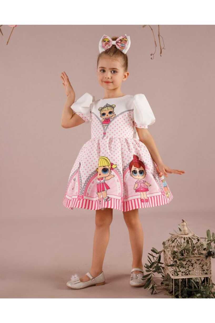 Sare Çocuk Giyim Girl&#39;s Lol Printed Birthday Dress - Trendyol