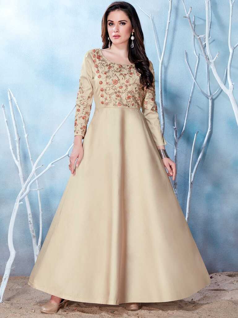 Satin Ladies Designer Full Sleeves Gown at Rs 3392/piece in New ...