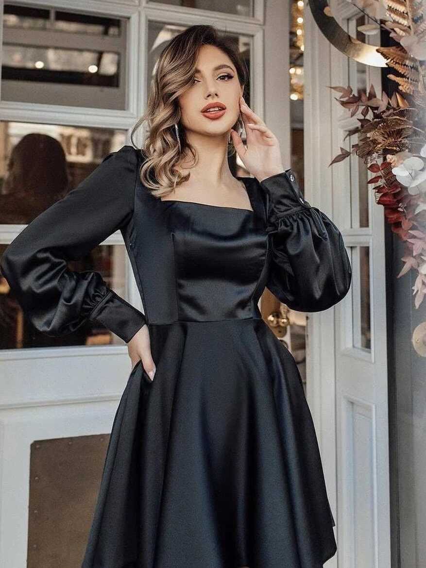 Satin Sleeve Dress - Etsy