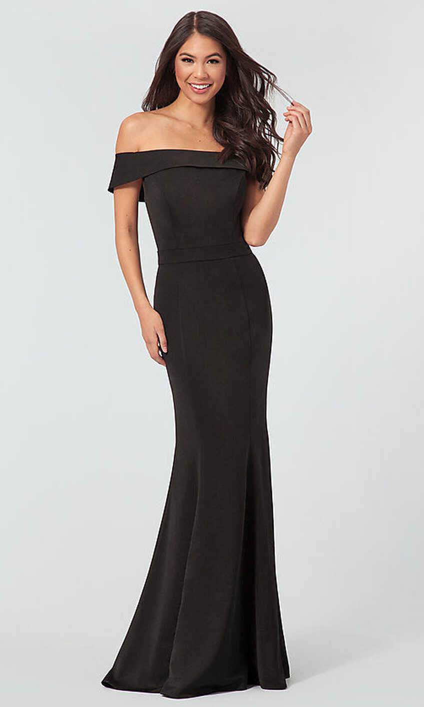 Scuba black Off Shoulder Bodycon Maxi Dress – I Wear My Style