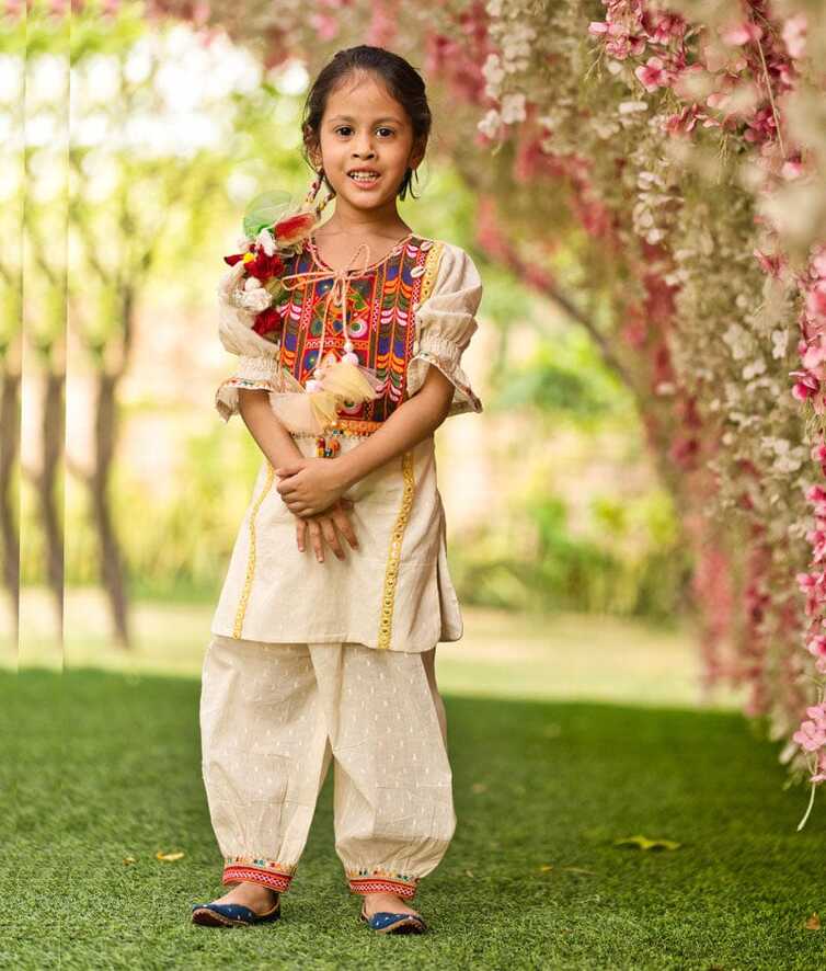 Self Texture Kurti and Salwar for Girls – FayonKids