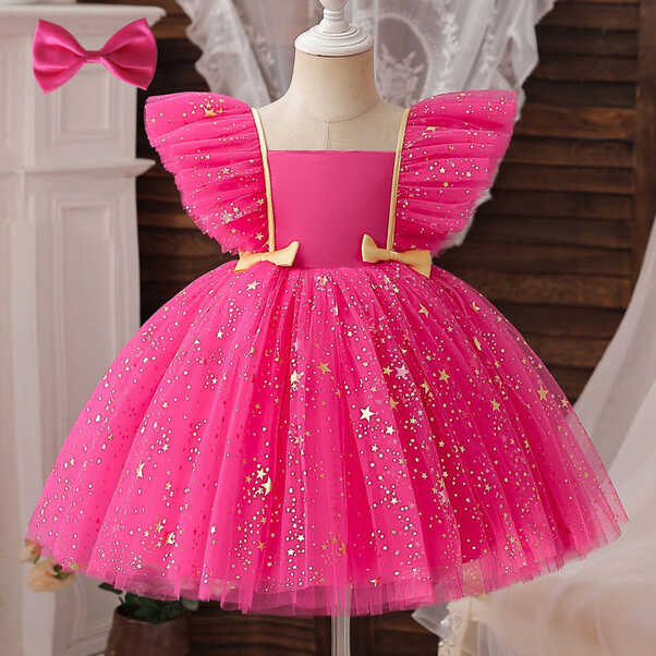 Sequin Girls Dress Ruffles Elegant Toddler Kids Birthday Princess ...