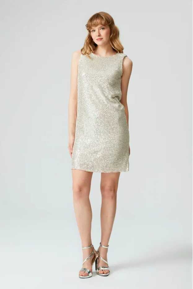 Sequin Mini Dress -Platinum | Dress