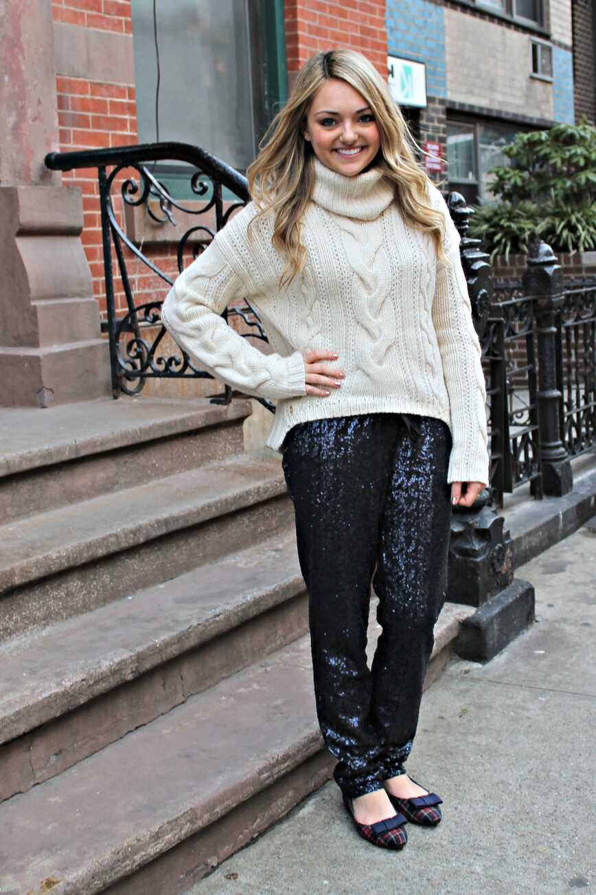 Sequin Pants Outfit Idea — bows &amp; sequins