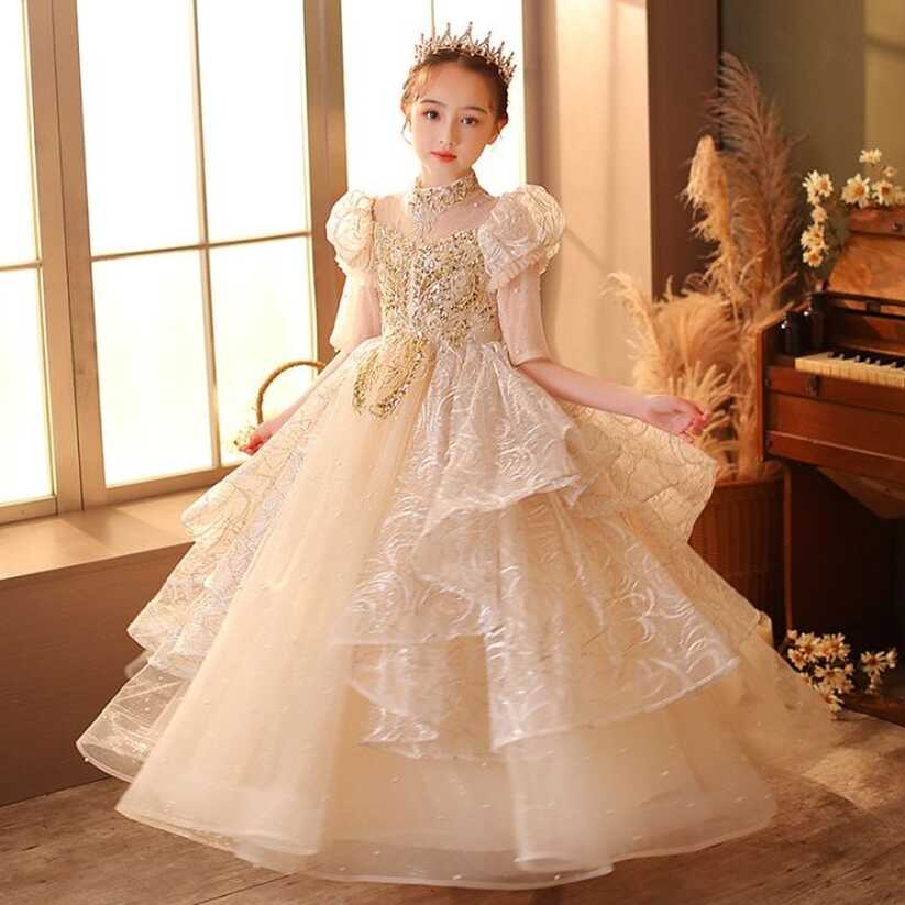 Sequins Beaded Kids Dresses For Party Wedding Dress Children ...