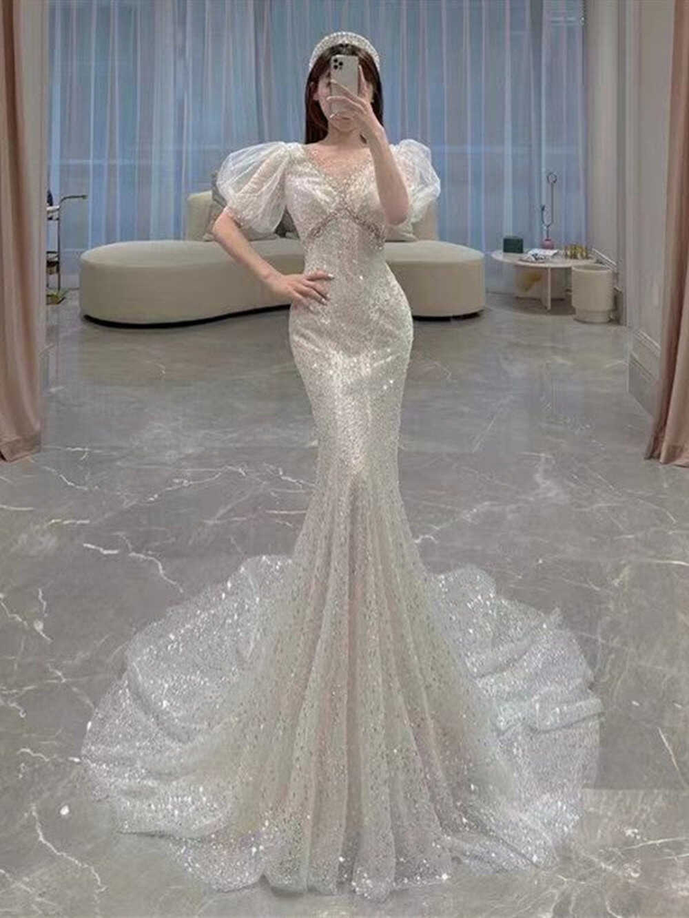 Sequins Shiny Mermaid Wedding Dresses, Popular Wedding Dresses ...