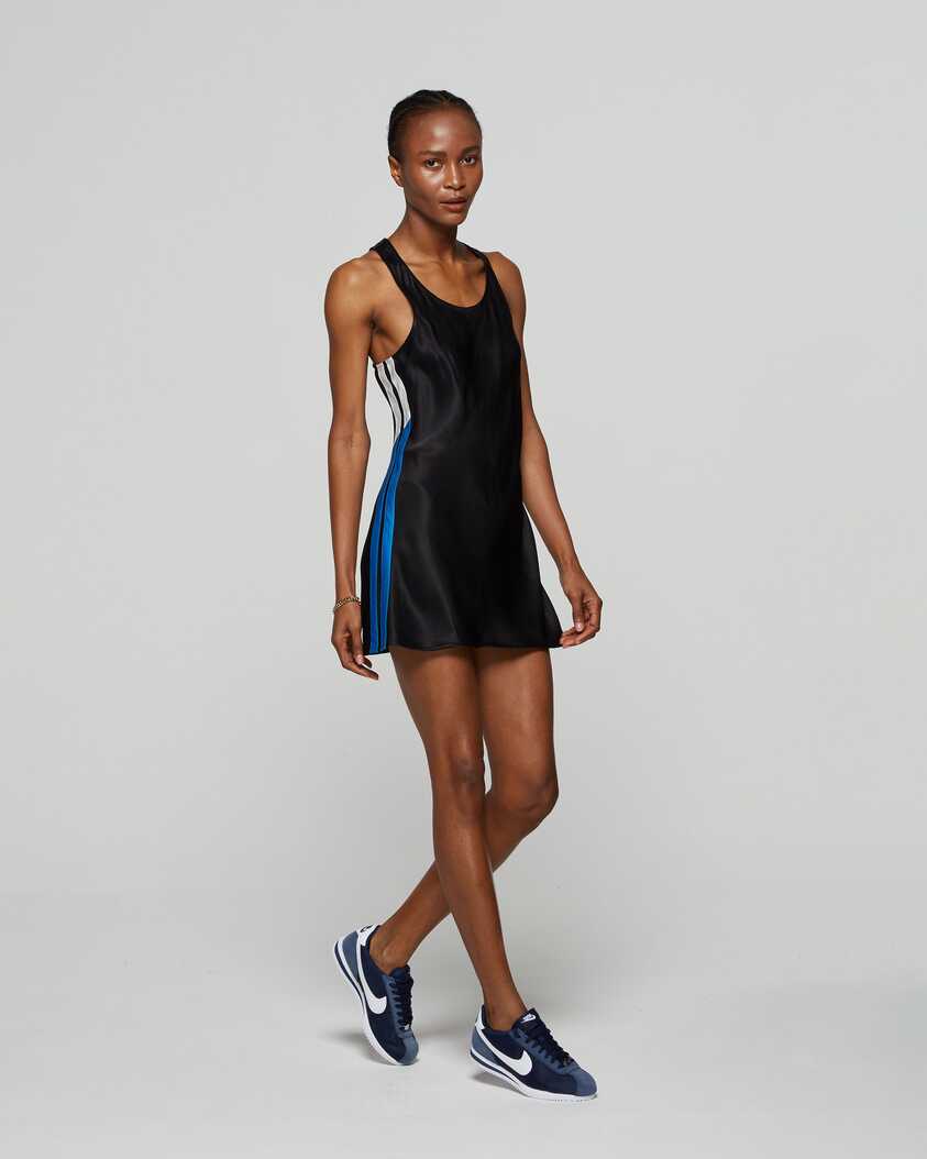 Serena Bute London Satin Racer Mini Tank Dress - Black for ...