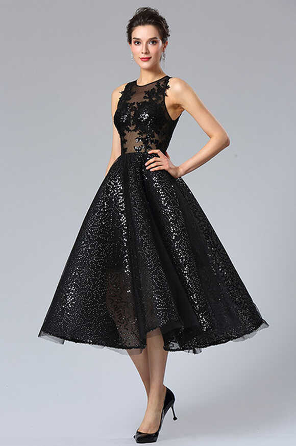 Sexy Black Sequins Cocktail Party Dress (04181300) - eDressit