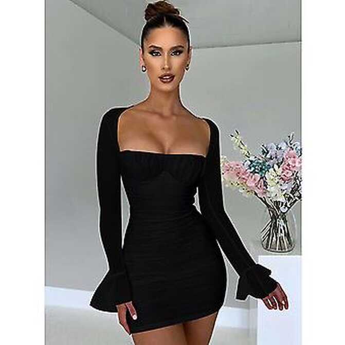 Sexy Elegant Backless Sexy Mini Dress For Women Robe Two Layer ...