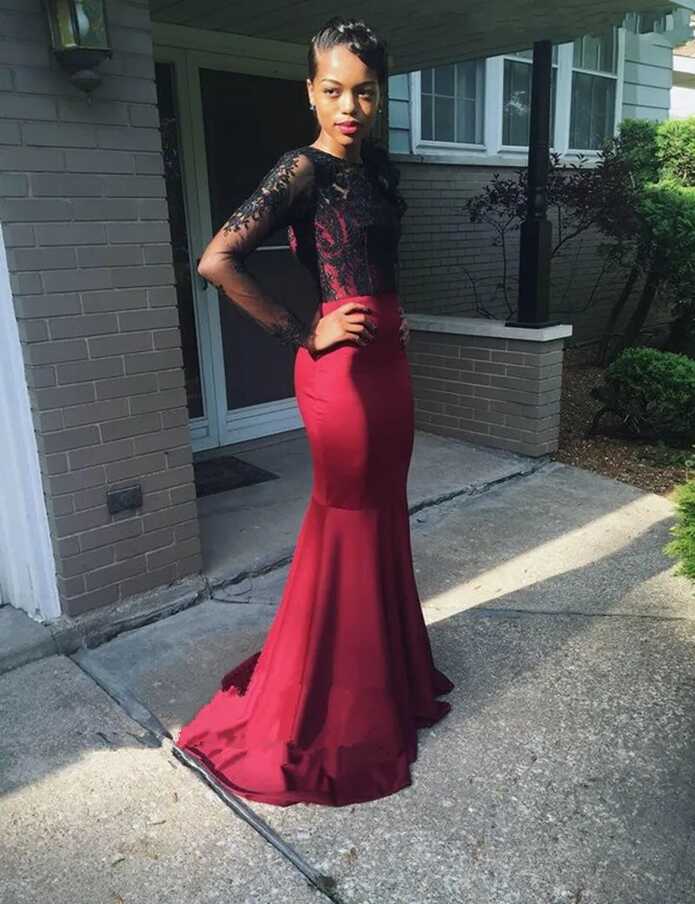 Sexy Lace Prom Dresses: Wine Red Satin Illusion Open Back Plus ...