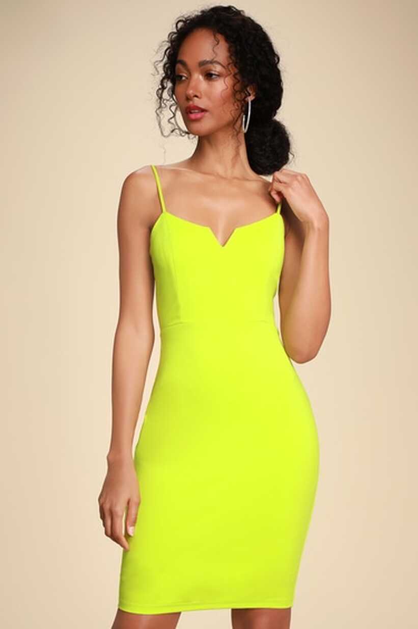 Sexy Lime Green Dress - Green Bodycon Dress - Neon Mini Dress - Lulus