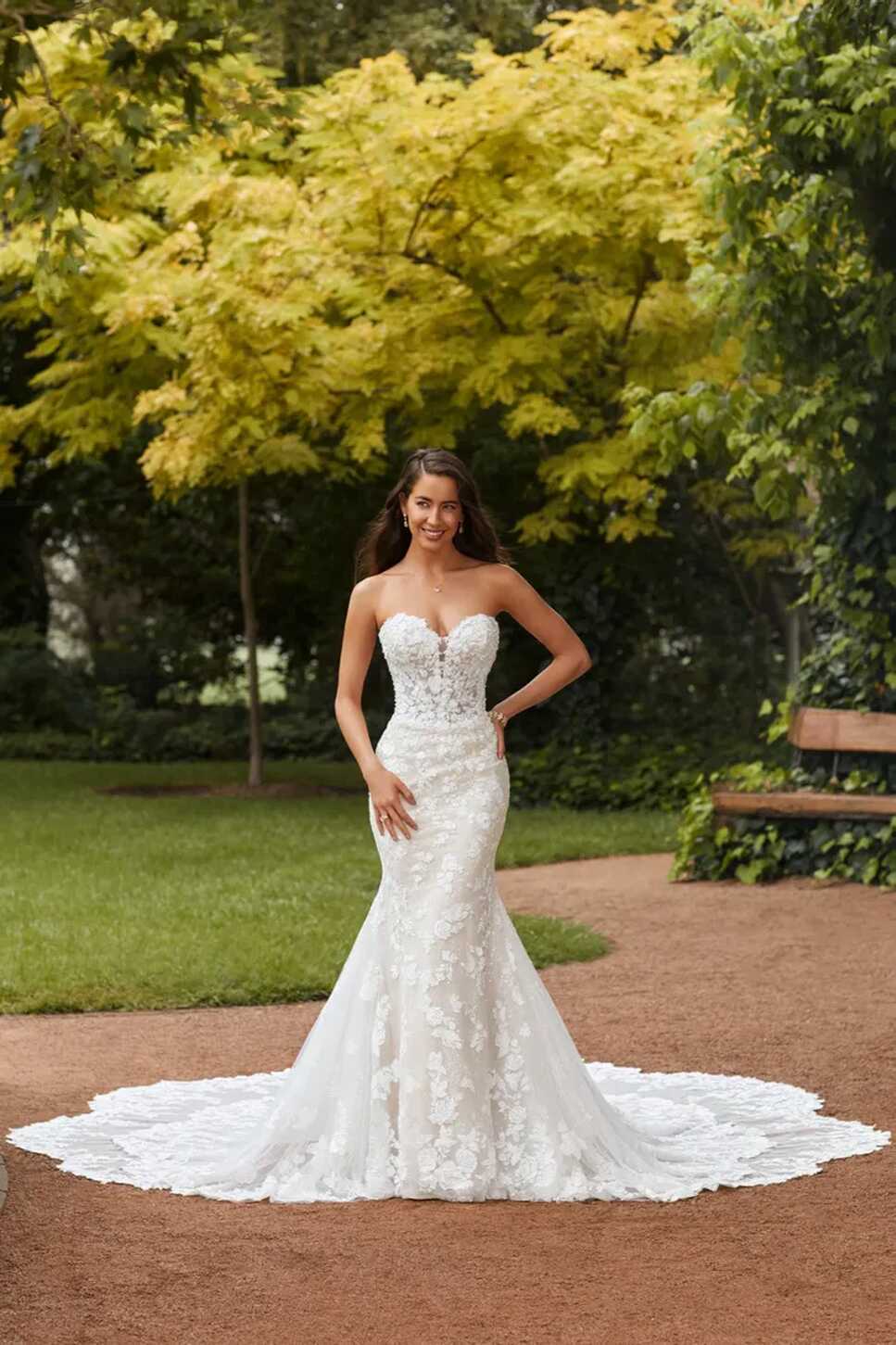 Sexy Mermaid Wedding Dress with Long Lace Train | Sophia Tolli