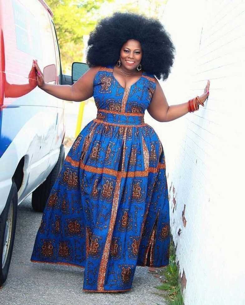 Sexy Plus Size African Dress, Plus Size Low Cut African Maxi Dress ...