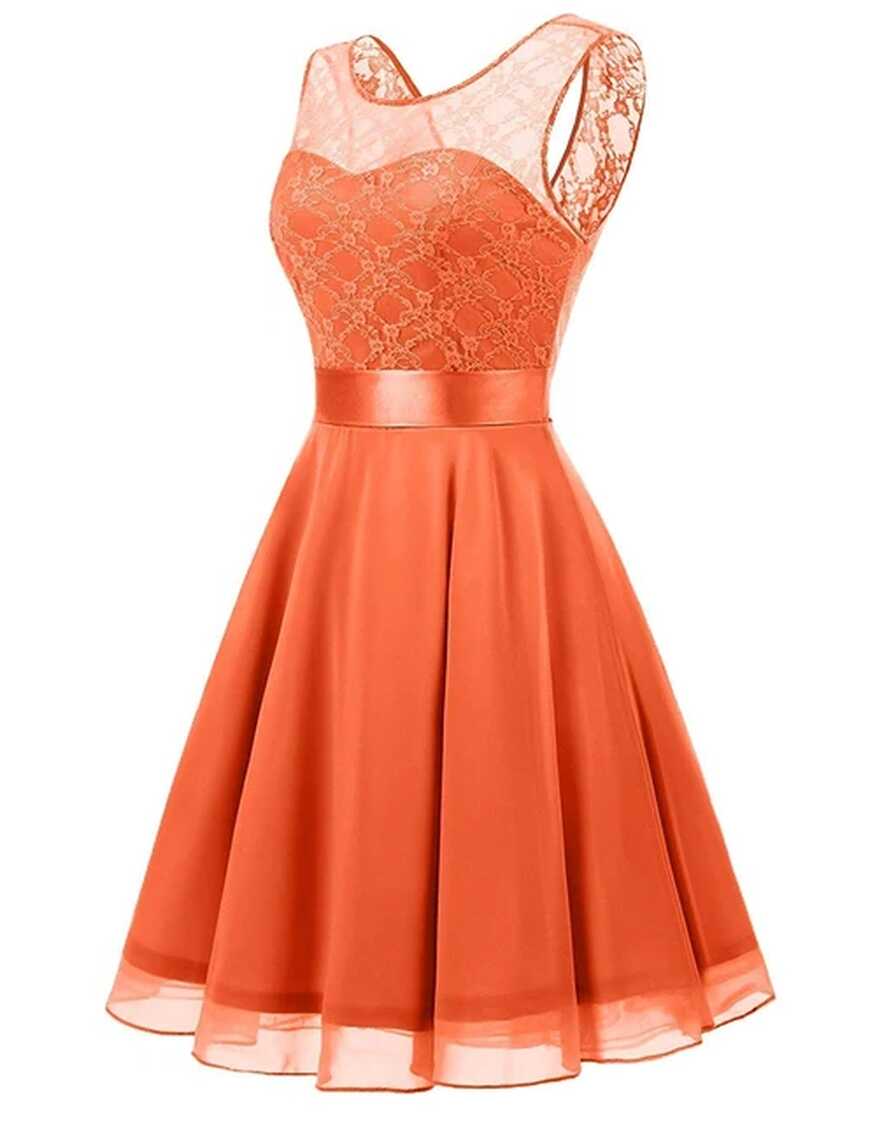 Sexy Prom Dresses Short Prom Dress Orange Plus Size Tulle Dress ...