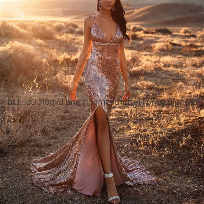 Sexy Slip Dress Shiny Luxury Evening Dress Elegant Ball Dress ...