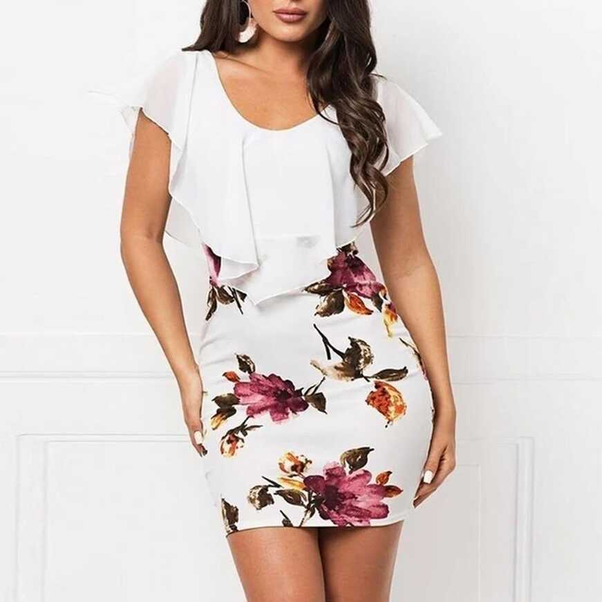 Sexy Women Summer Dress Sleeveless Floral Printed Bodycon Holiday ...