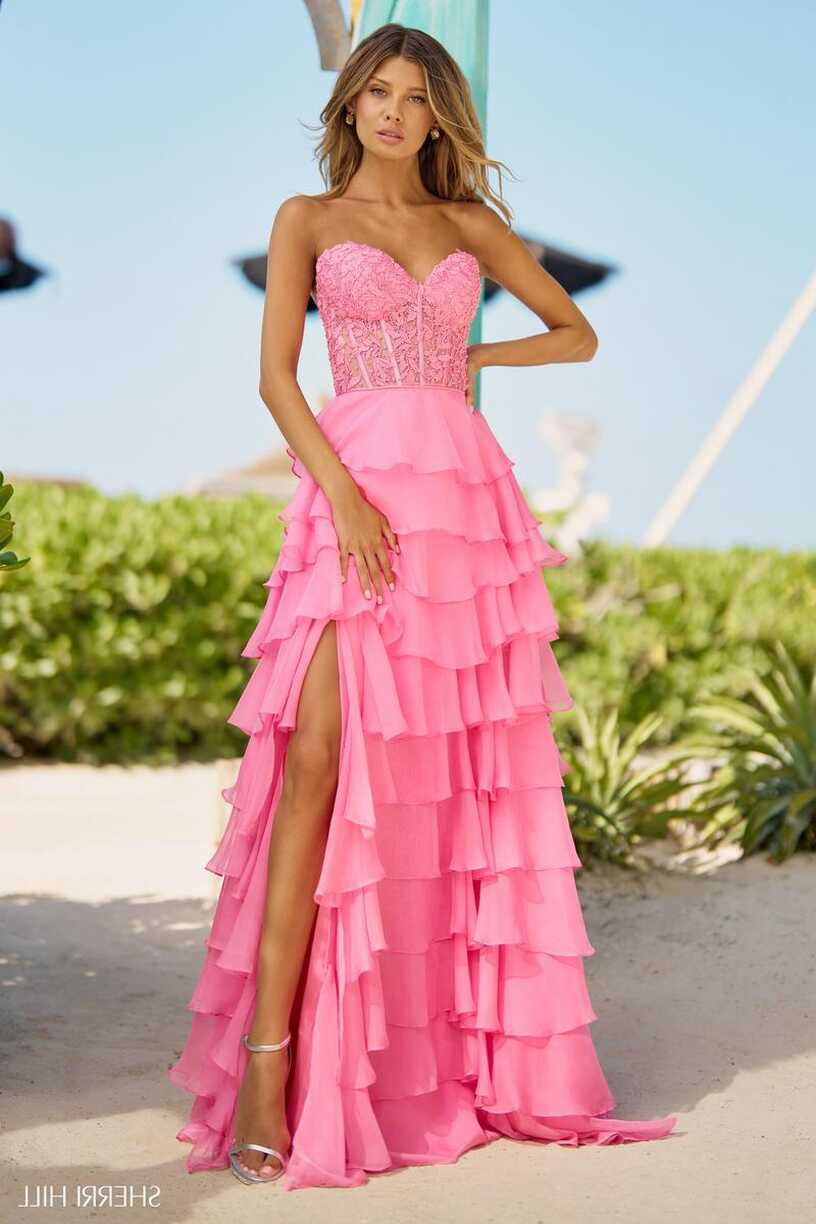 Sherri Hill Ruffle Corset Prom Dress 56162 – Terry Costa