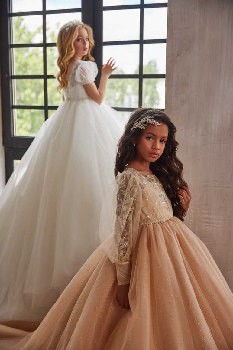 Shining Fluffy Dress for Flower Girls. Airy Tulle Shining Dress ...