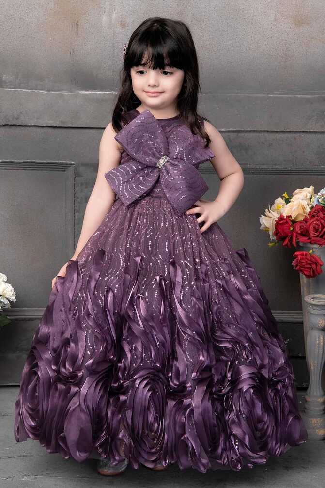 Shinny Purple Gown for Girl – Lagorii Kids