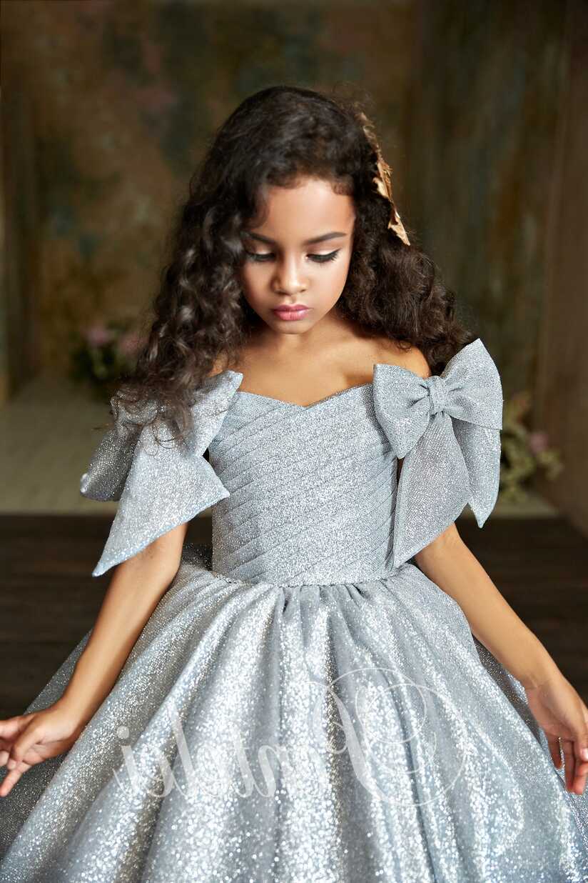 Shiny Flower Girl Children Ball Gown. – Sparkly Gowns