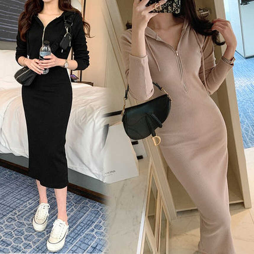 Shop Casual Style Tight Maxi Long Sleeves Long Midi Dresses by ...