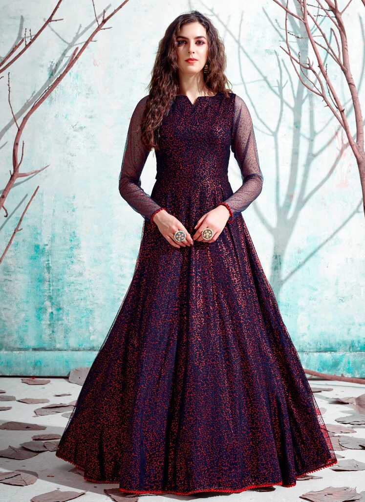 Shop Net Designer Gown Online : 180446 -