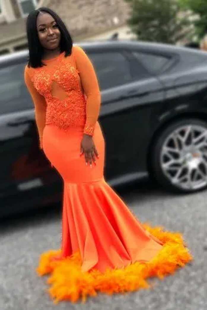 Shop Orange Short Train Evening Prom Party Dresses - Promfy