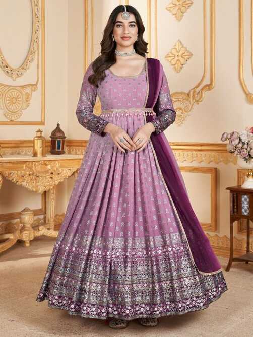 Shop for a Wedding Gown With a Dupatta Online at Ethnic Plus - India