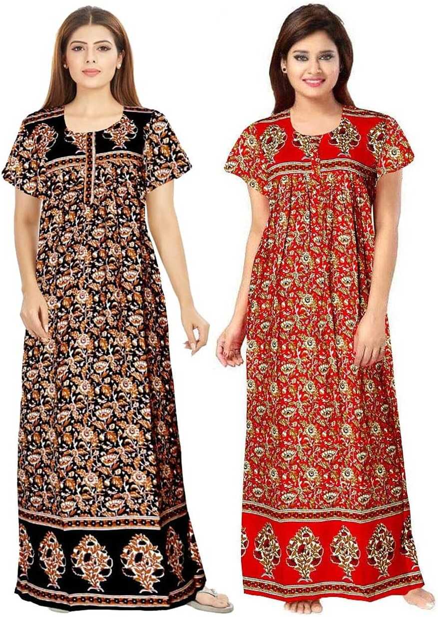 Shoppio India Women&#39;s Printed Cotton Maxi Nighty - Turkey | Ubuy